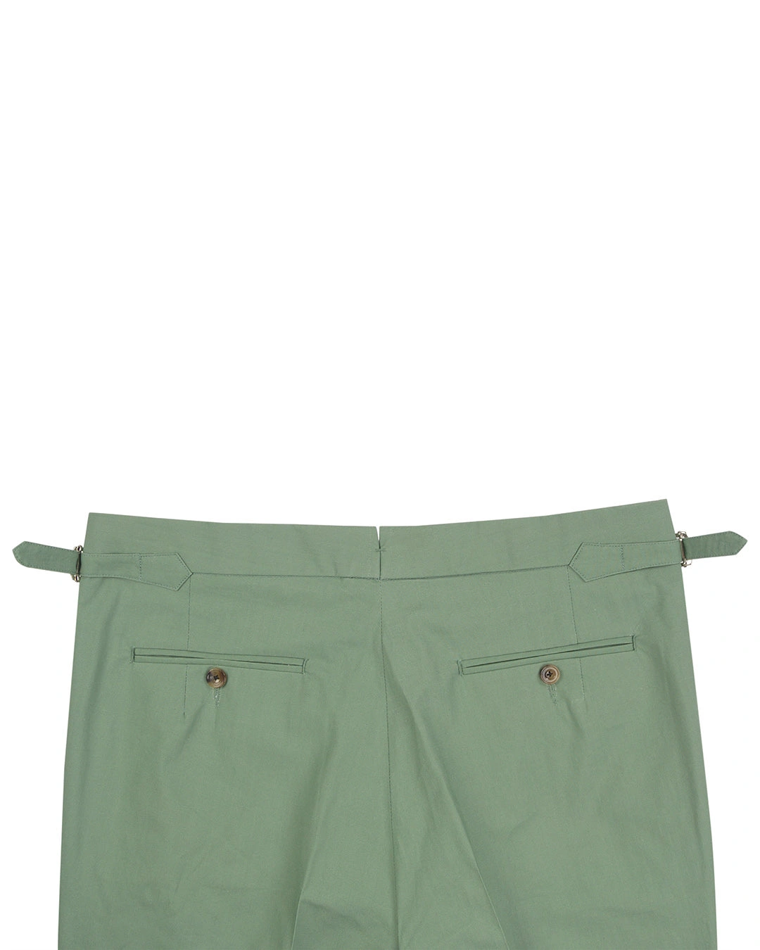 Green Slub Chambray Chinos: Effortless Style with a Touch of Vintage Cool